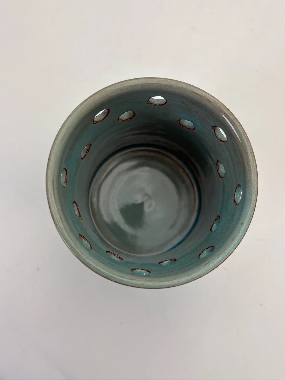Vintage Turquoise Kilnworks Pottery Lizard Candle Holder- Made in Virgin Islands